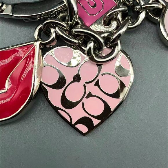 Coach Red and Silver Heart Keychain - Picture 7 of 11